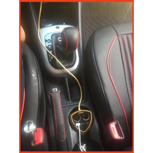 BỌC CẦN SỐ + TAY PHANH KIA RIO/ FORTE/ CERATO CÓ NÚT BẤM.DA BÒ THẬT KHÂU THỦ CÔNG, KHẮC LOGO HÃNG