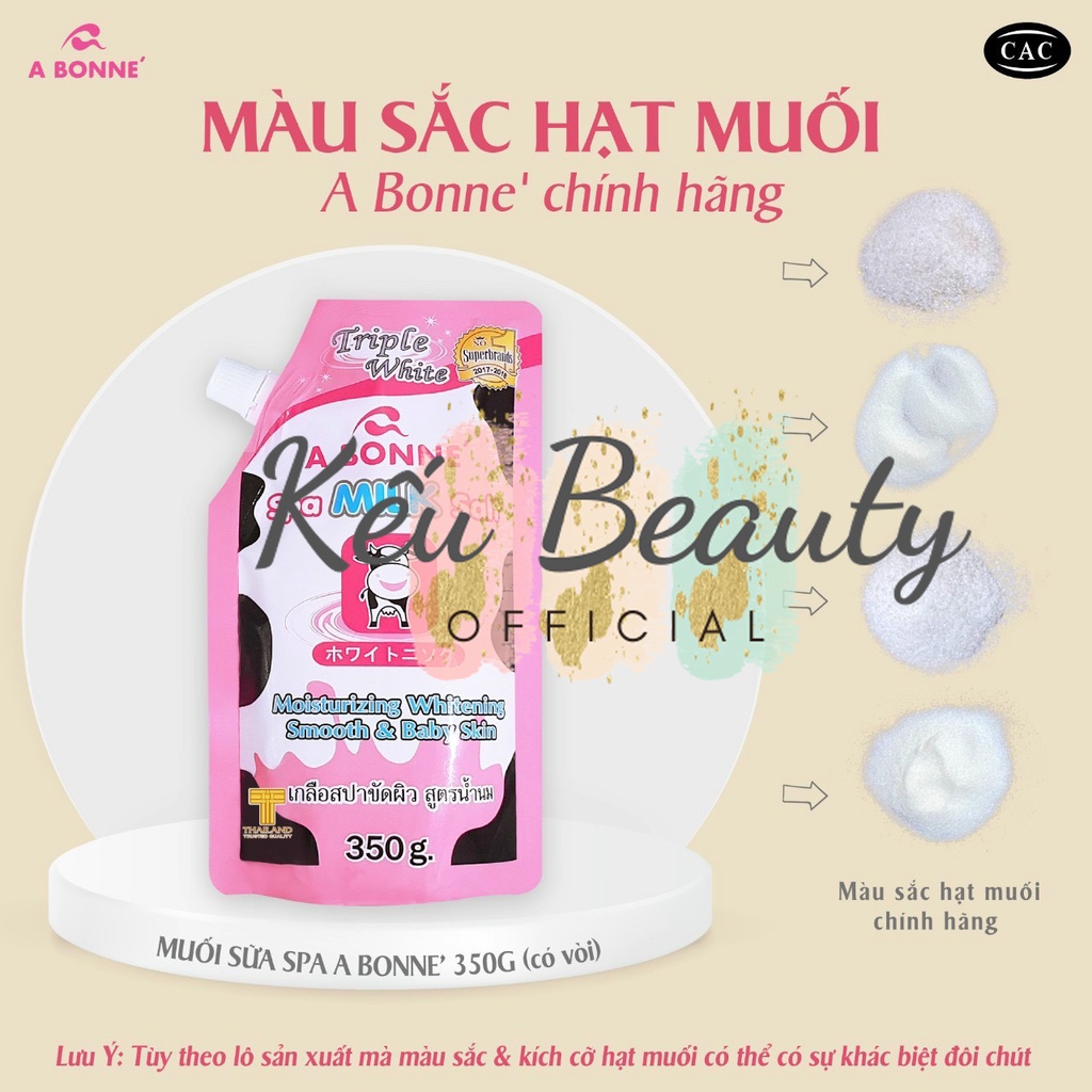 Muối tắm sữa bò tẩy tế bào chết A Bonne Spa Milk Salt trắng da 350g