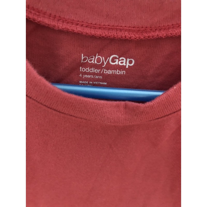 áo baby gap 4t màu hồng đỏ 16-20kg