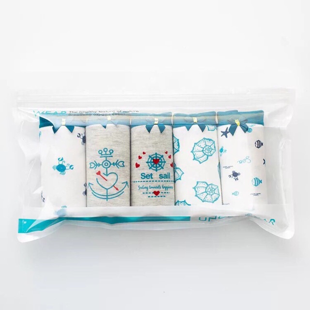 hộp 5 c Quần lót cotton kute nhiều hình (40-50kg)