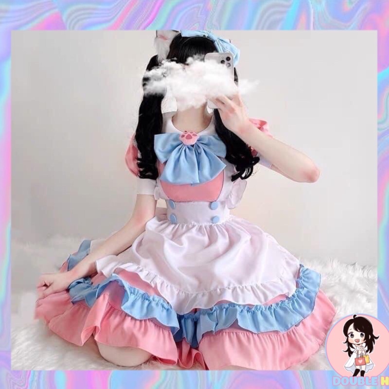 [ ORDER ] MAID HỒNG CHO NỮ PHONG CÁCH HẦU GÁI