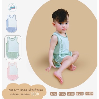Bộ ba lỗ chất liệu cotton tre cho bé trai bé gái