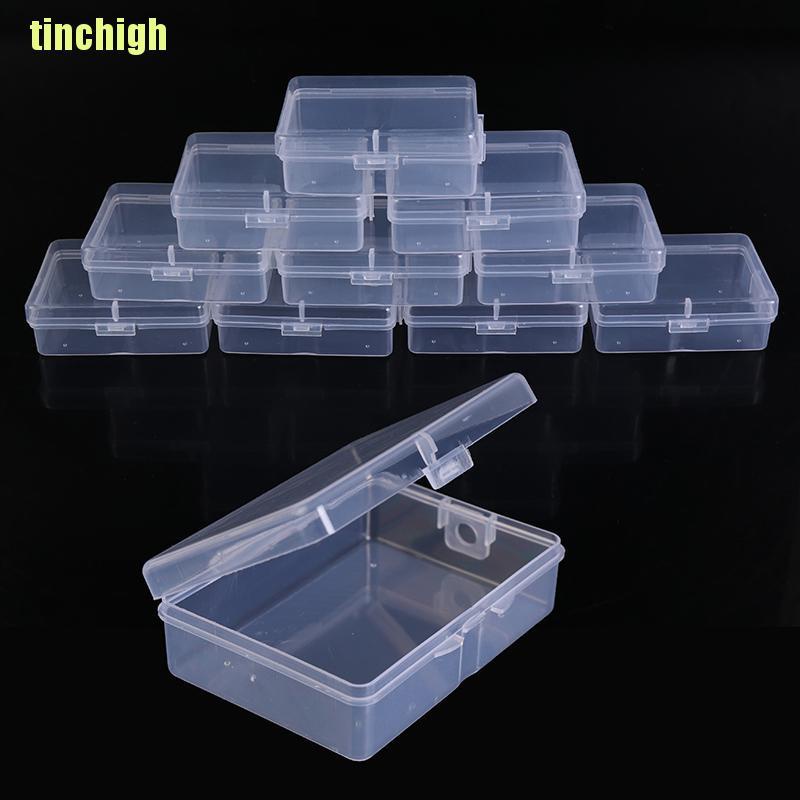 Bộ 10 Hộp Nhựa Trong Suốt Hình Chữ Nhật Đựng Đồ Tiện Dụng