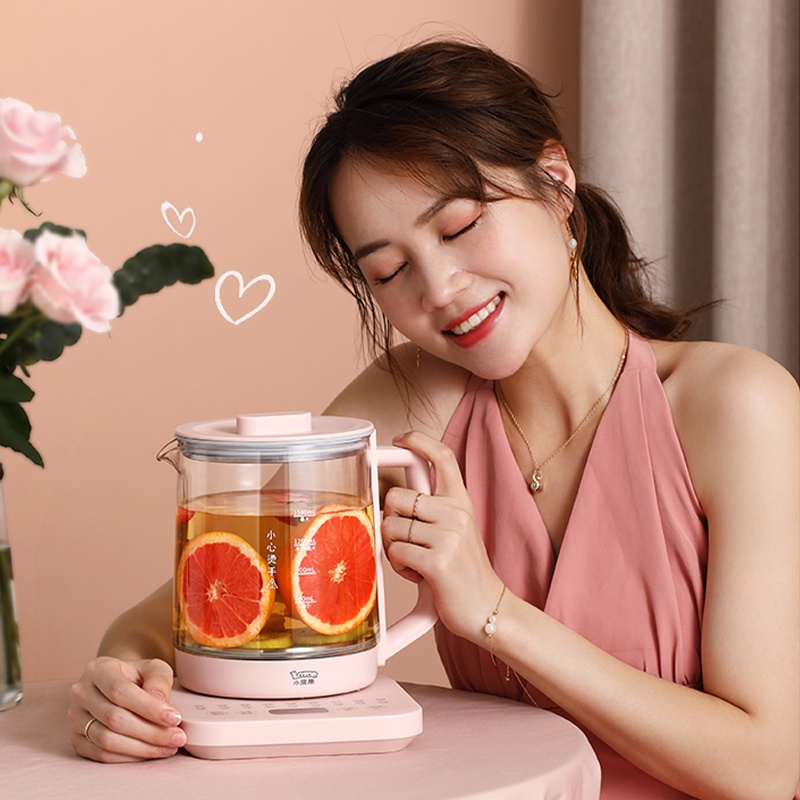 ấm đun nước điện mini 1.5L nồi sức khỏe tự động thủy tinh dày ấm trà hoa ấm đun nước mini đa chức năng màn hình cảm ứng