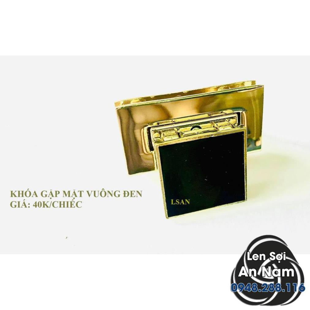 Khóa Gập Mặt Vuông Đen - Khóa túi xách - Phụ kiện túi xách