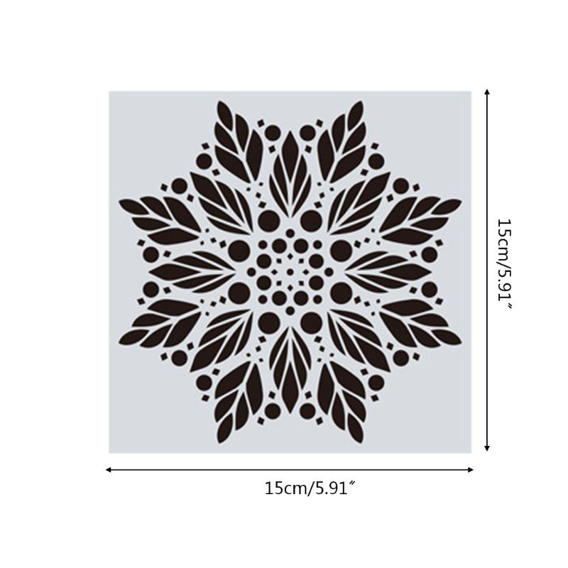 Bộ 16 Khuôn Họa Tiết Mandala Kích Thước 15x15cm Để Trang Trí Nhà