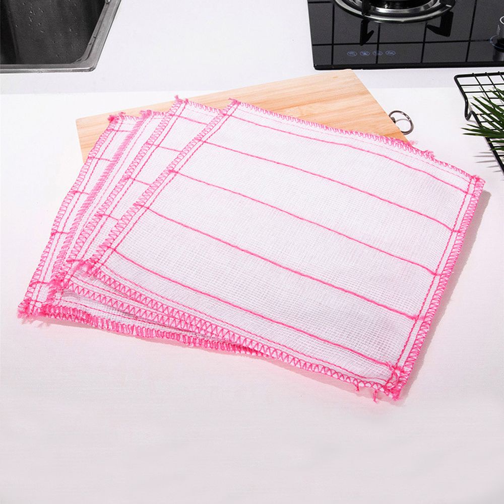 Set 1 / 5 Khăn Lau Chén Dĩa 8 Lớp Cotton Chống Dính Dầu Có Thể Tái Sử Dụng