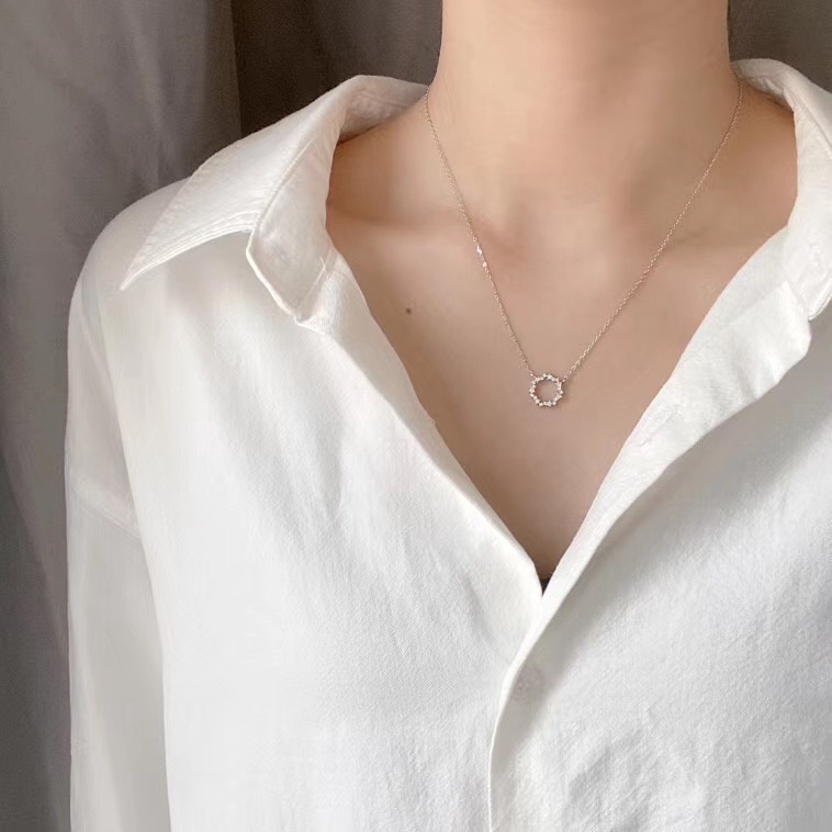 Vòng Cổ Họa Tiết Vòng Hoa Màu Vàng/Bạc Phong Cách Nhật Bản Dễ Thương Chống Nước Không Phai