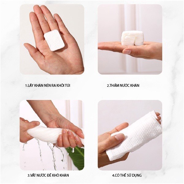 Khăn giấy nén rửa mặt dạng viên kẹo hàn quốc, khăn nén ướt dạng viên