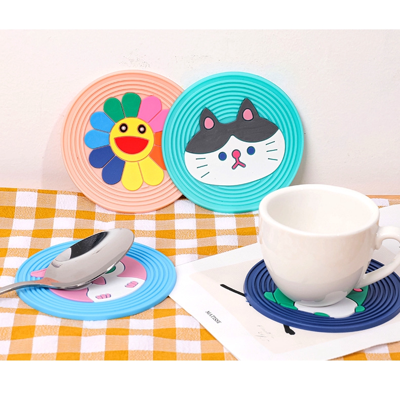 Tấm Lót Cốc Trà Bằng Silicone Cách Nhiệt Chống Trượt Chống Bỏng