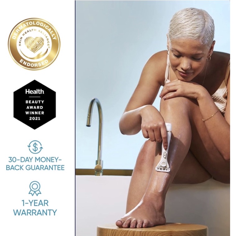 Dao cạo râu Gillette Venus Radiant Skin Womens razor kèm dưỡng da Olay USA