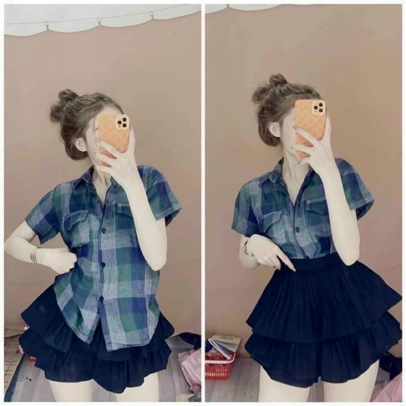 Áo sơ mi ca rô sọc to mẫu mới