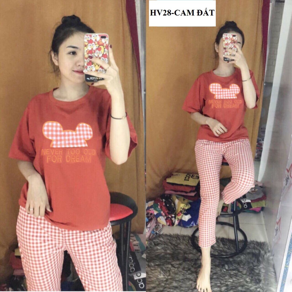 [GIÁ TỐT] Đồ bộ sọc caro thêu hình gấu | BigBuy360 - bigbuy360.vn