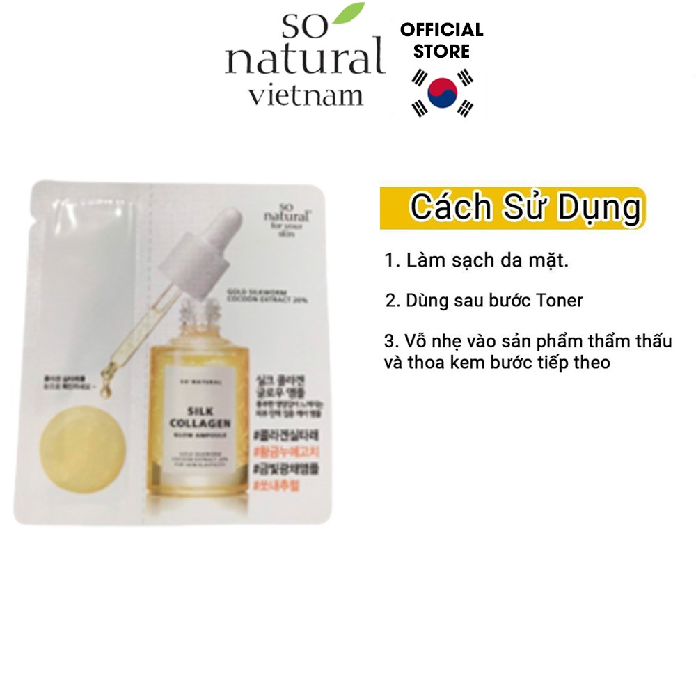 Serum dưỡng da Silk Collagen Glow Ampoule căng bóng So Natural 2,5ml/gói | BigBuy360 - bigbuy360.vn