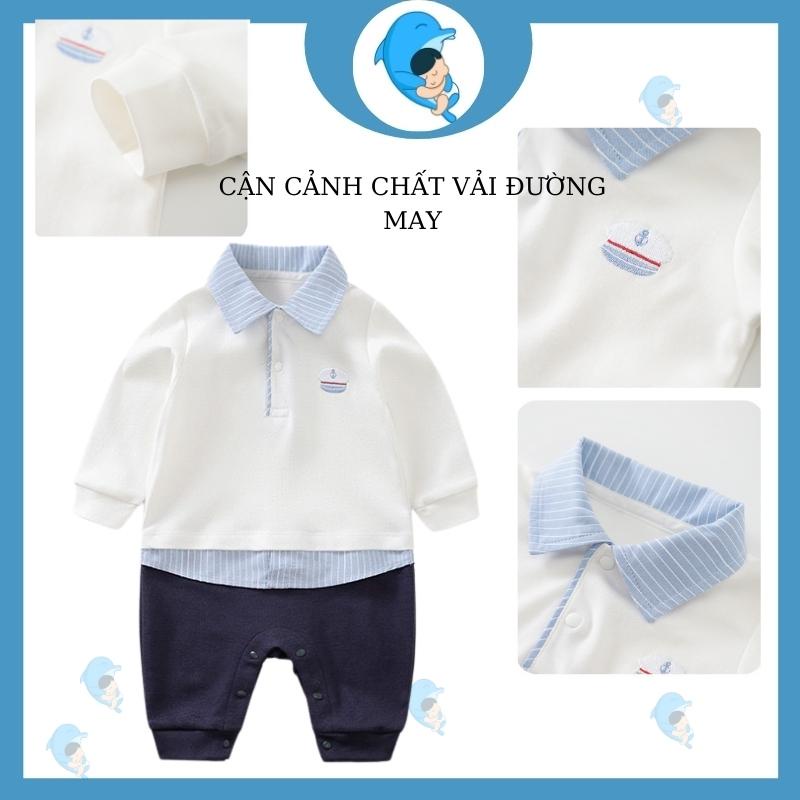 Bộ body liền thân tay dài, bodysuit công tử tay dài cho bé trai mặc đi chơi, chụp ảnh siêu xịn