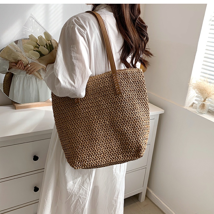 Túi cói tote đi biển đeo vai phong cách vintage mẫu mới 2023