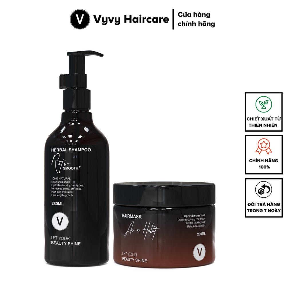 Combo Ngăn Rụng Tóc, Phục Hồi Hư Tổn, Tóc Bồng Bềnh, Mềm Mượt, COMBO 9 VyvyHaircare 530ml