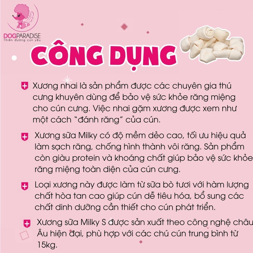 Xương da bò Daddy Dog bảo vệ răng nướu tăng cường dưỡng chất 4 inch 500g - Dog Paradise