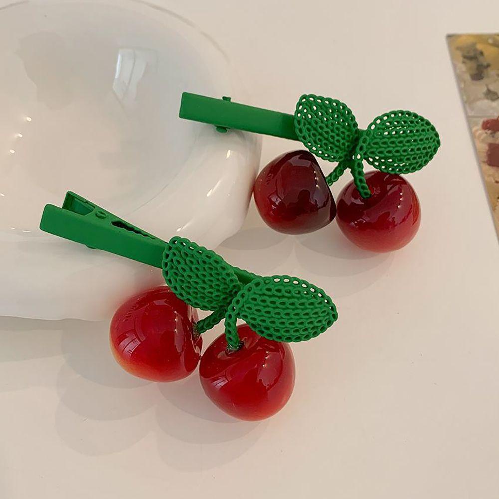 USNOW Kẹp Tóc Hình Trái Cherry Dễ Thương