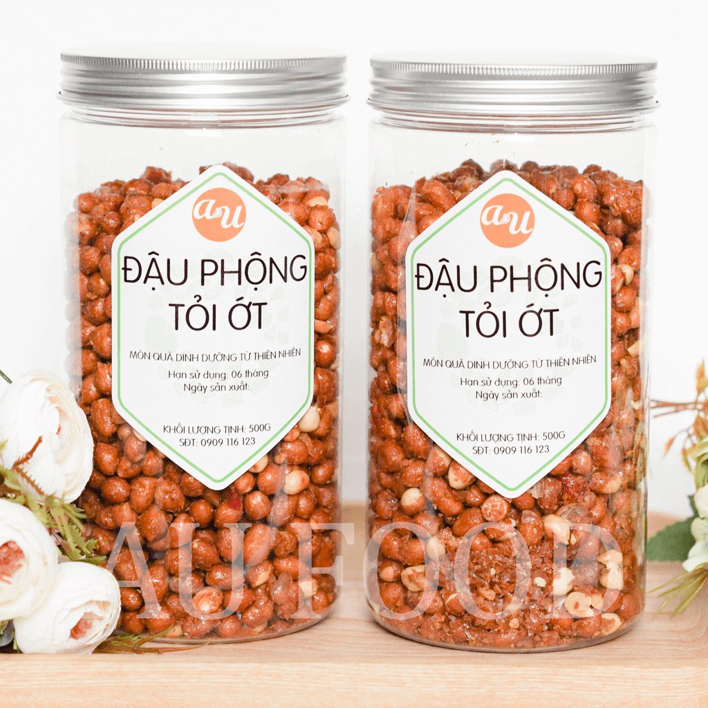 500gr Đậu phộng tỏi ớt ATVSTP - Chất lượng đậu loại 1 | AU FOOD thơm ngon vừa phải đậm vị.