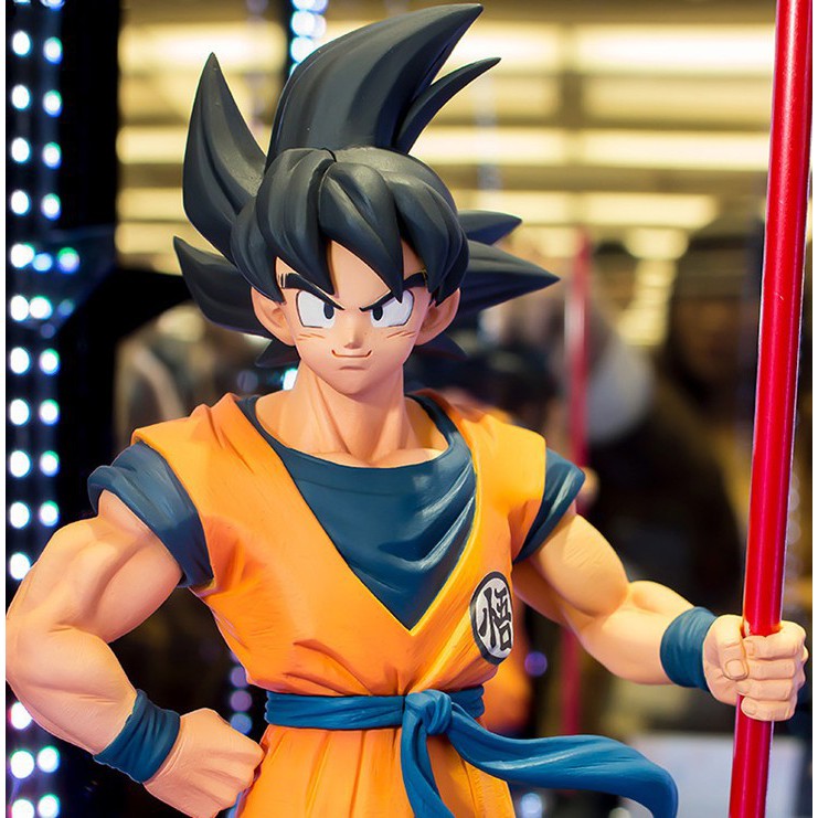 Mô hình songoku son Goku tóc đen cầm gậy cao 18cm phiên bản kỉ niệm 20 năm