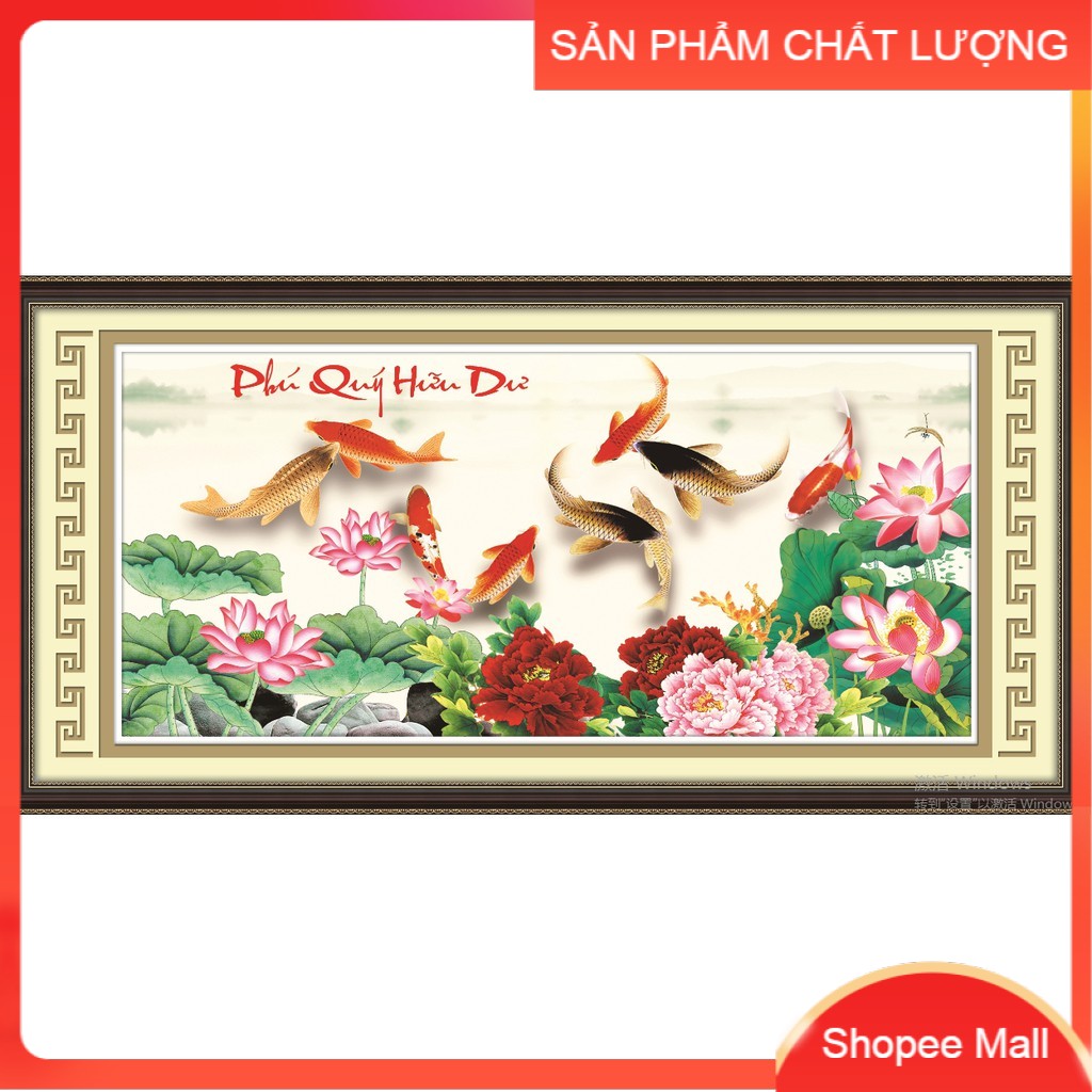 Tranh thêu chữ thập Phú Quý Hữu Dư AL53532 kích thước 121*61cm [Hàng có sẵn]