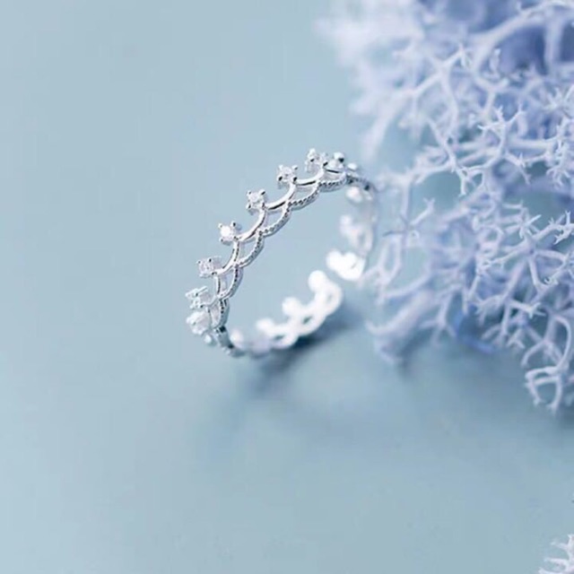 Nhẫn vương miện quanh vòng dễ thương bạc NGỌC MẬU nhiều mẫu