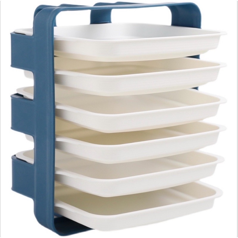 Kệ 6 Dĩa Nhựa Đựng Thức Ăn