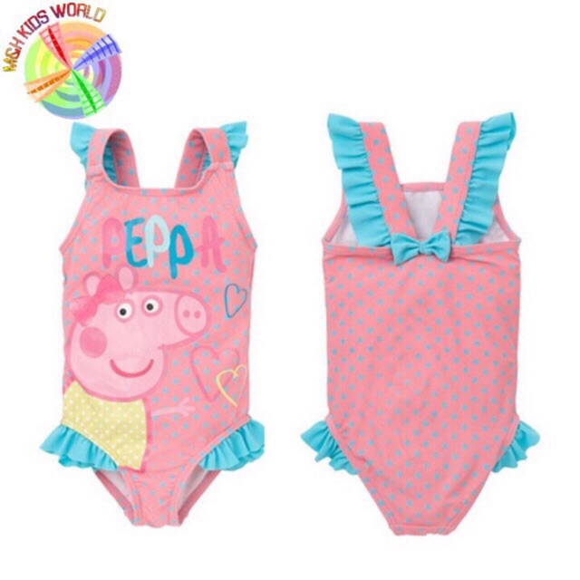 Bộ bơi liền thân cho bé gái Heo Peppa siêu cute sz 12-30kg