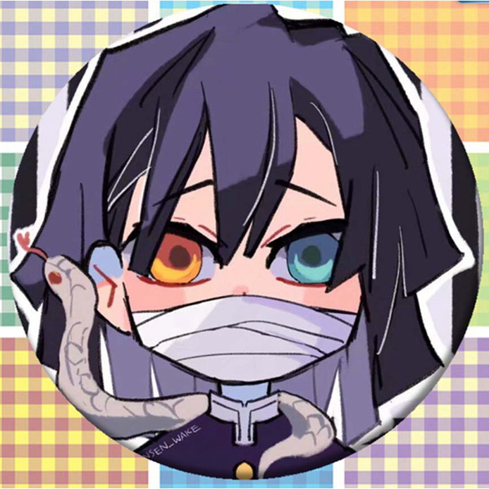 Huy hiệu cái áo IN HÌNH Kimetsu no Yaiba Thanh gươm diệt quỷ anime chibi dễ thương xinh xắn mẫu 3