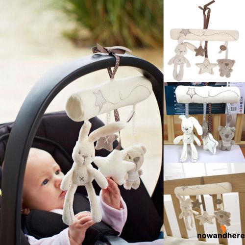 ARD-Fashion Baby Crib Stroller Bed Music Rattle Hanging Bell Rabbit Bear Star