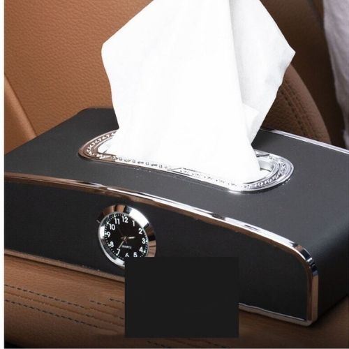 Hộp Đựng Giấy Ăn Trên Xe Ô Tô Tích Hợp Hồng Hồ, Bảng Số Điện Thoại