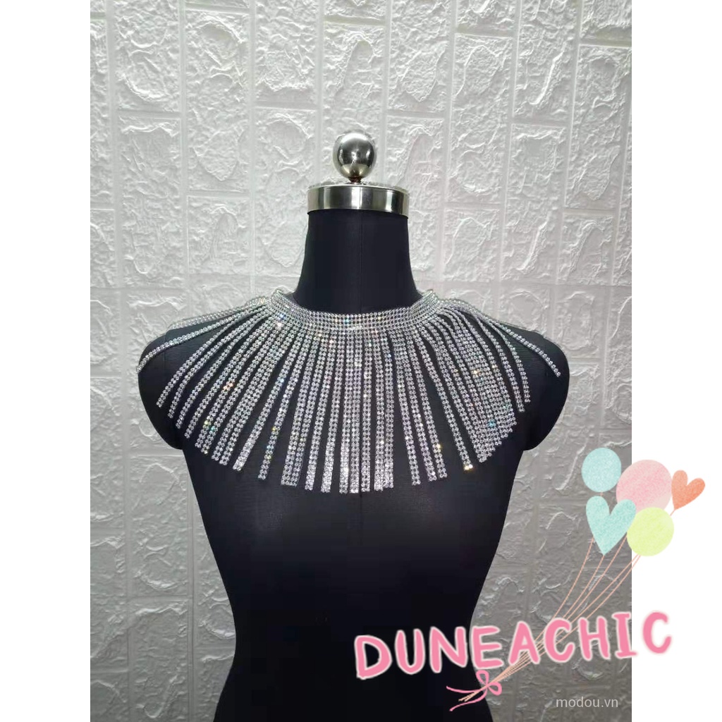 DUNEA Vòng cổ Mặt Hình Đôi Mắt Đính Đá Lấp Lánh