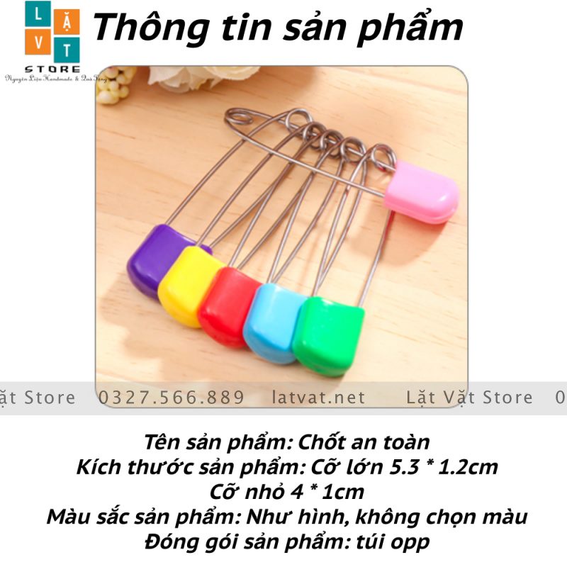 Ghim an toàn cho trẻ em, kim băng móc đầu bánh mì, khăn nước bọt...