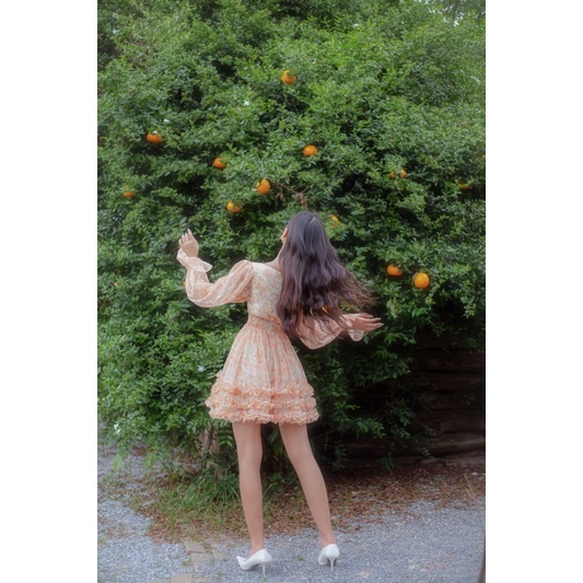 Bel Ange - Đầm voan tơ đính bèo xoè Lily Dress