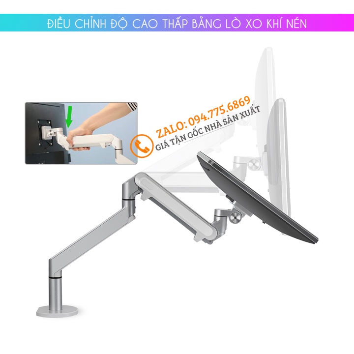 Giá Treo Màn Hình Máy Tính OZ 1 17 - 24 - 27 - 32 inch / Tay Treo Màn Hình Hợp Kim Nhôm [Cao Cấp Hơn NB F80 - NB F100A ]