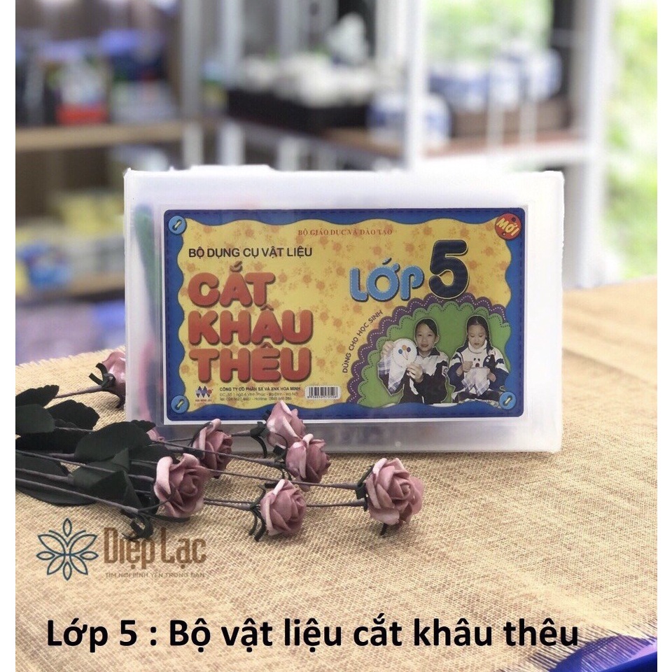 Bộ thực hành Toán LỚP 5 (Toán- Lắp ghép -Cắt khâu thêu ) - sỉ lẻ văn phòng phẩm Diệp Lạc