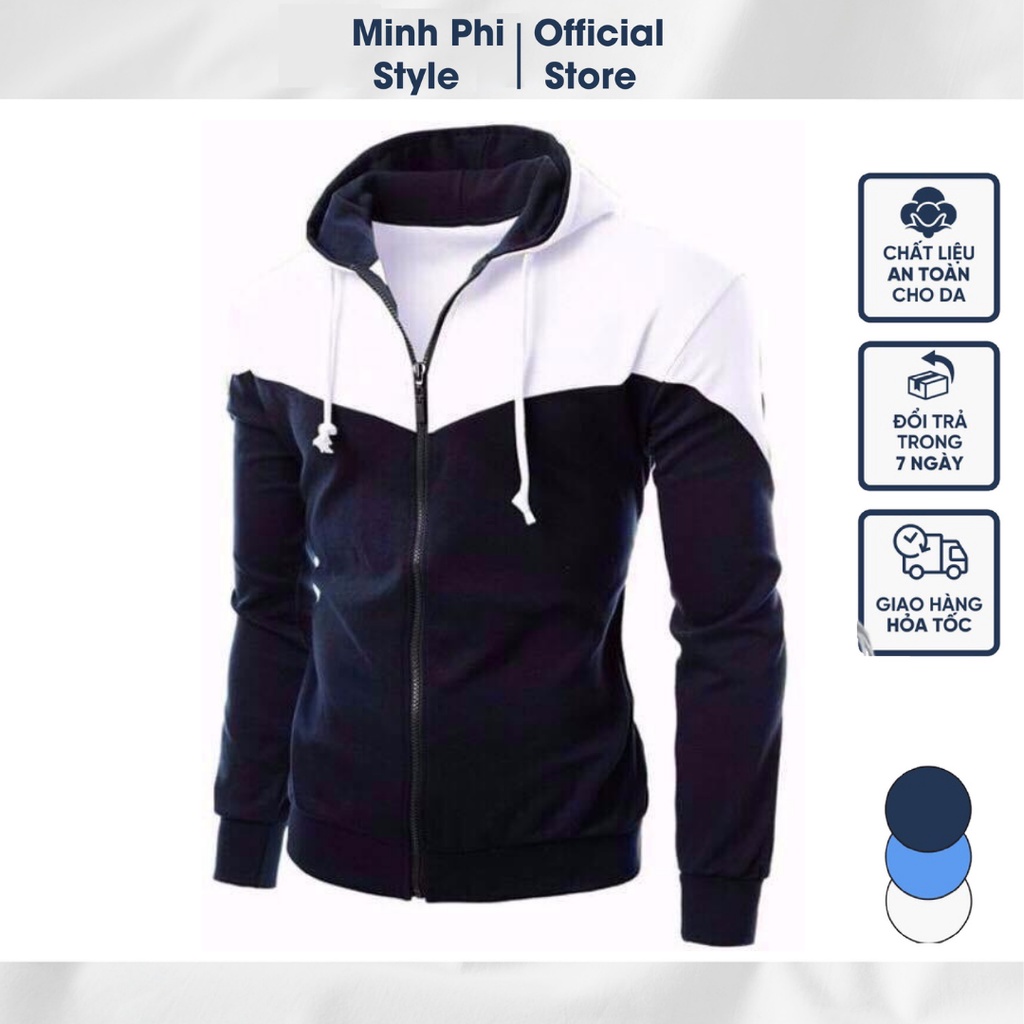 Áo Khoác Nỉ Thể Thaothu Đông Thời Trang Cao Cấp Dài Tay Phối Màu Có Dây Kéo free Size dưới 68kg