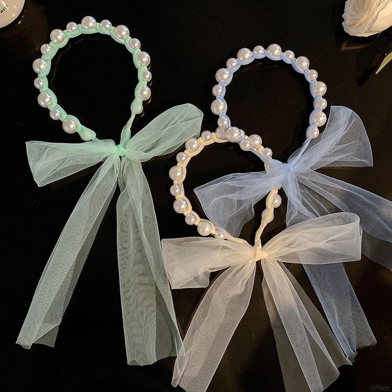 Băng Đô Dây Bện Đính Ngọc Trai Nhân Tạo Dễ Thương Phong Cách Nhật Hàn