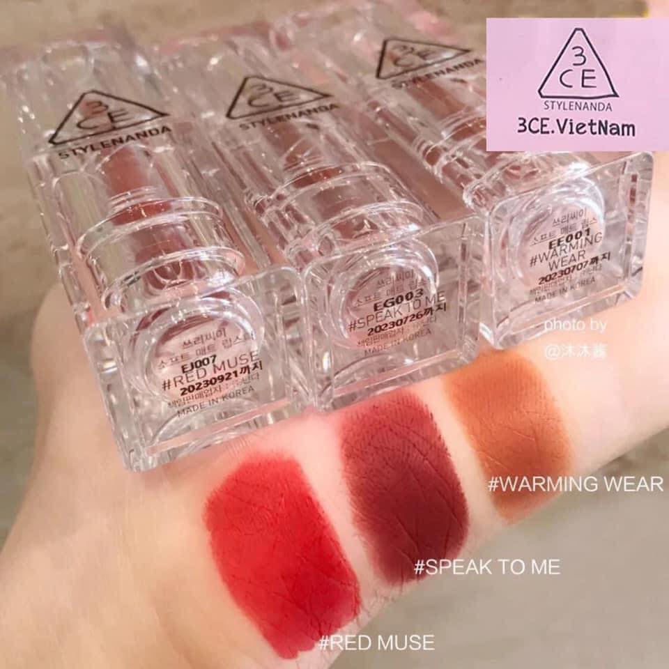 Son Thỏi 3CE Soft Matte Lipstick Clear Layer Edition