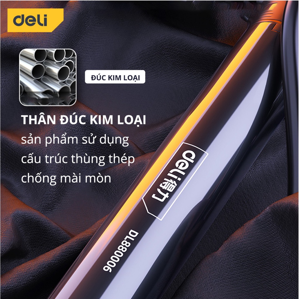 Bơm Xe Đạp Cầm Tay Deli Cao Cấp - Siêu Nhẹ, Nhỏ Gọn, Tiện Lợi, Dễ Dàng Di Chuyển - Áp Suất Cao - DL880006