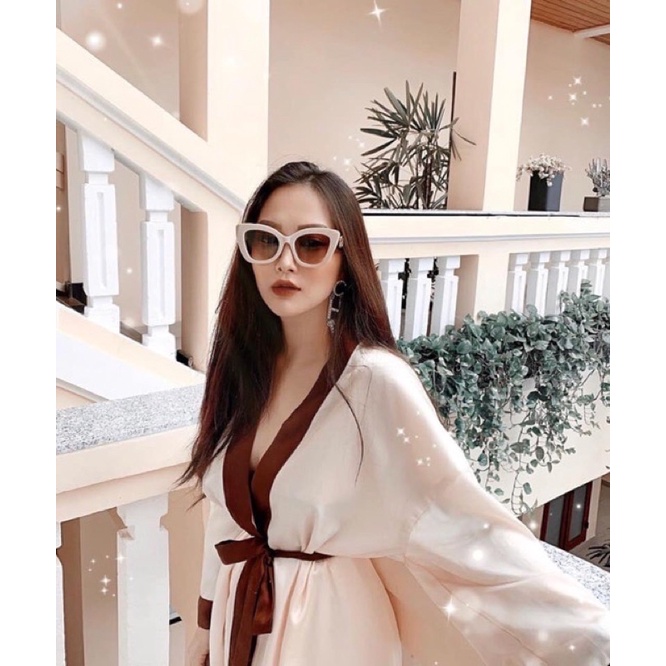 Kính thời trang nữ mắt mèo Nude nhìn là yêu tặng hộp và khăn lau kính