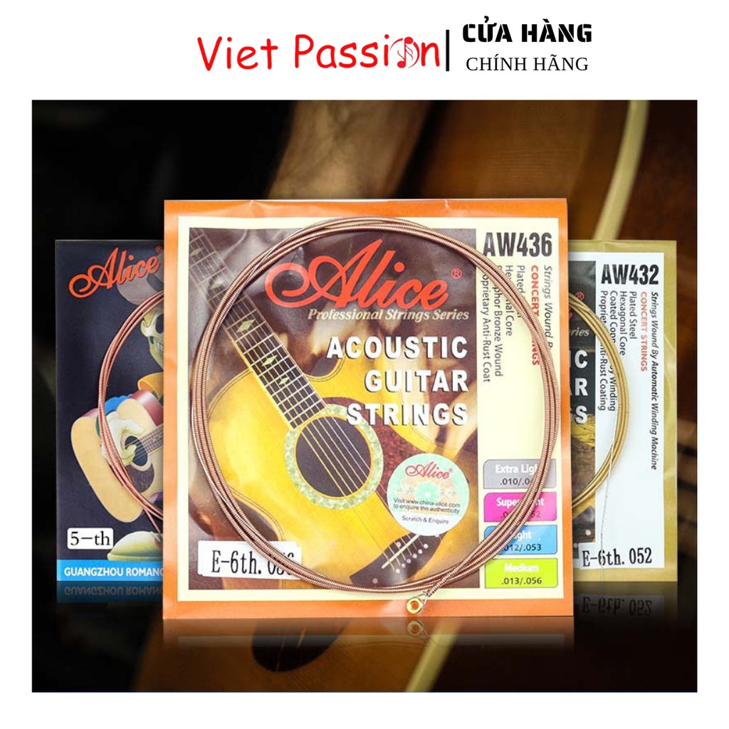 Dây lẻ guitar acoustic Alice AW436 cho đàn guitar dây sắt chính hãng vietpassion