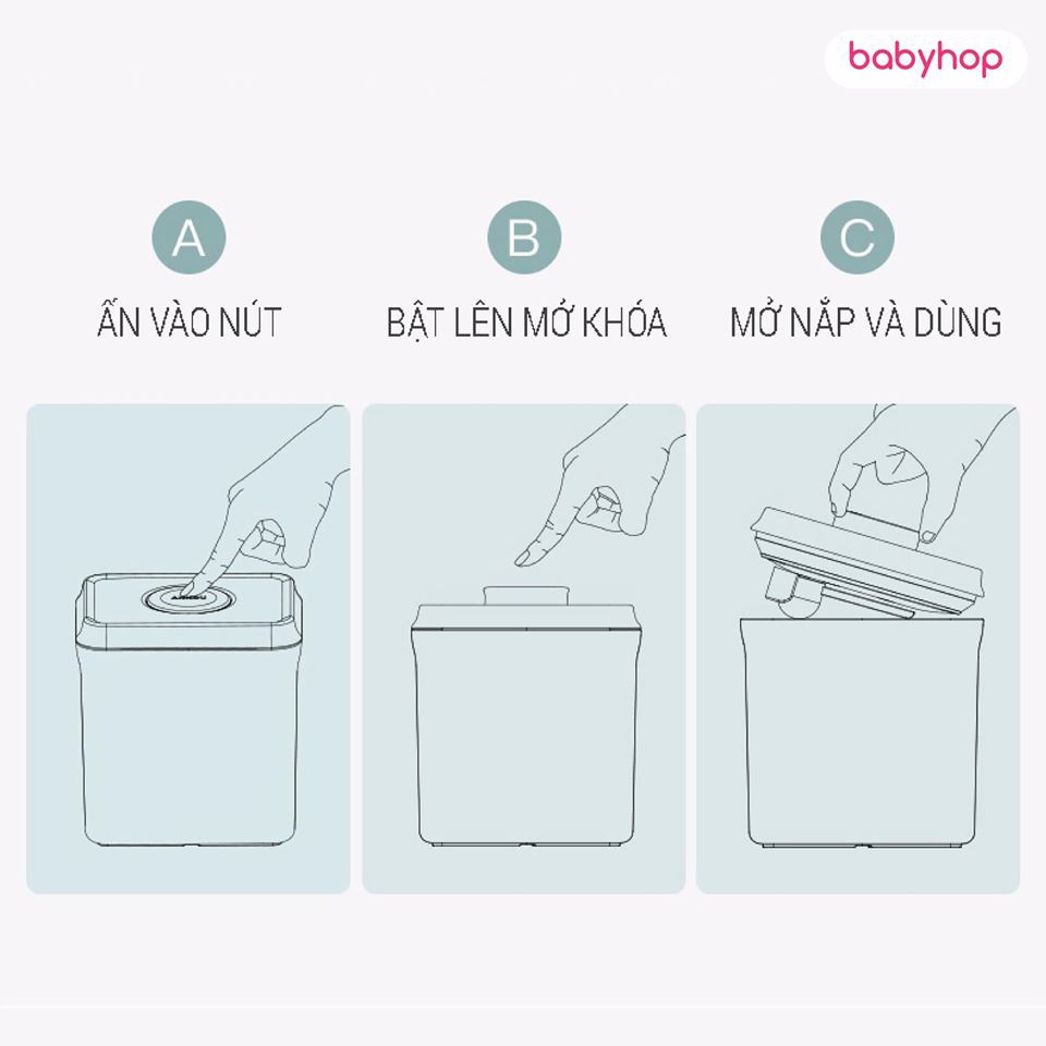 Hộp trữ sữa Ankou Babyhop cho bé loại cao cấp, có hút chân không
