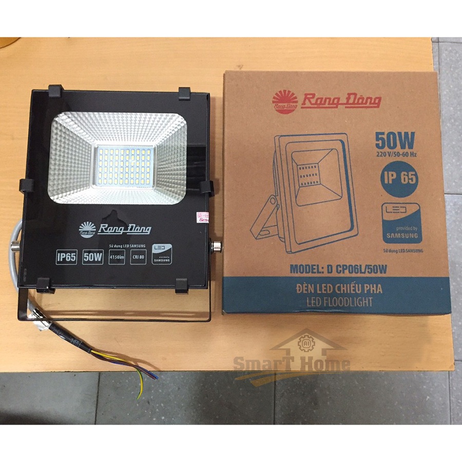 Đèn Pha Led Rạng Đông CP06 50W - Đèn LED Chiếu Pha CP06L/50w Chống Nước IP65 Sáng Trắng Hoặc Vàng - Bảo Hành 24 Tháng