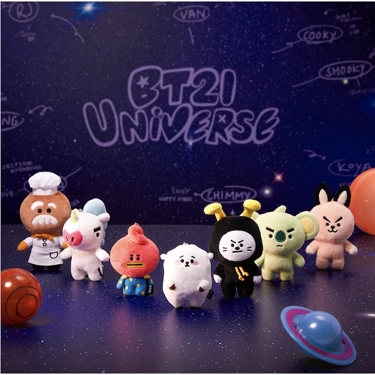 Móc Khóa Line Friends BTS BT21 B129 Chính Thức Trang Trí Túi Xách Thông Dụng