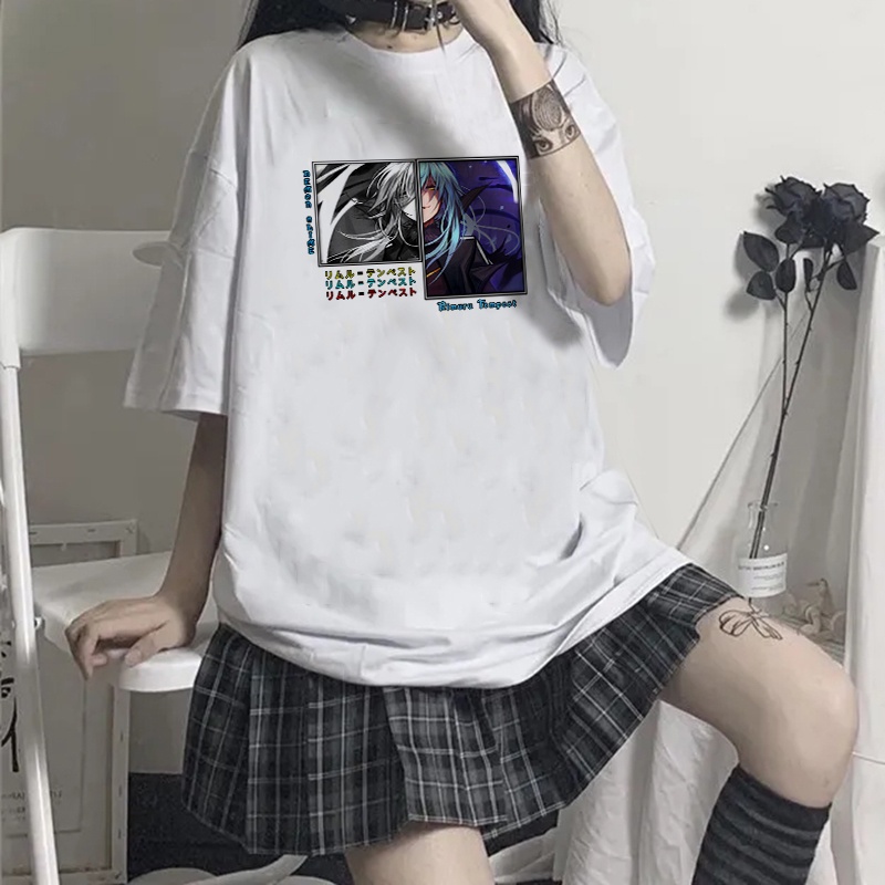 Áo thun tay lỡ dáng rộng unisex in họa tiết anime Rimuru Tempest--That Time I Got Reincarnated as phong cách Harajuku độ