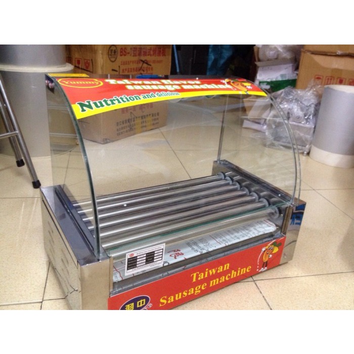 Máy nướng xúc xích điện ,Máy nướng lạp xườn 5 ,7 thanh kính cong