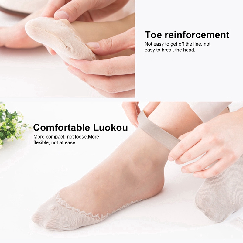 Set 10 Đôi Tất Chân Co Giãn Mềm Mại Cho Nữ