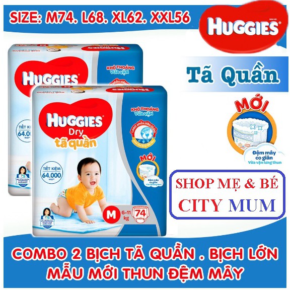 Tã quần HUGGIES M74/ L68/ XL62/XXL56